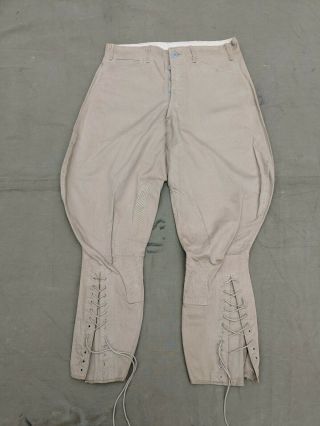 Wwi M1912 Cotton Jodphers Army Pants Ww1 Summer Breeches Size 30
