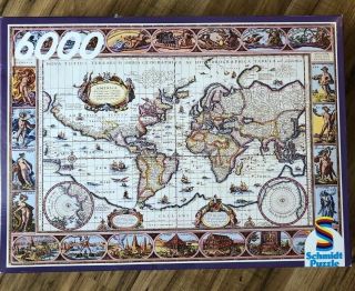 Vintage Complete 6000 Piece Puzzle 02168 Schmidt Ancient Old World Map 61 " X 41