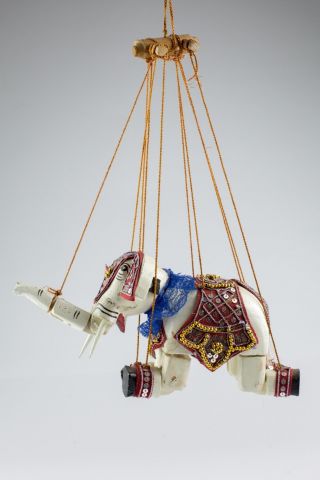 Thai Burmese Marionette Elephant Puppet String Handmade Vintage