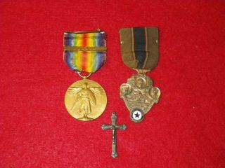 Us Wwi Victory Medal Group - 3 Items