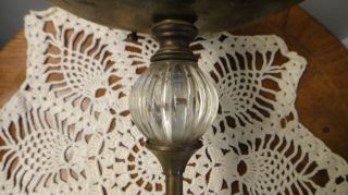 Vintage 3 Light ETCHED Glass and BRASS Ceiling Light Fixture for HALL or ENTRY 6