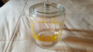 Vintage Gallon Glass Counter Jar W Lid " Baker 