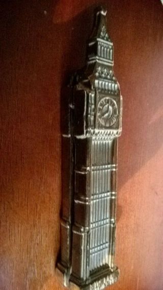 Vintage Cast Brass Door Knocker Formed As Big Ben,  Westminster