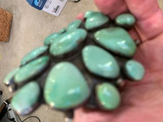 COLLECTOR Huge Navajo Antique Silver/Turquoise bracelet. 2