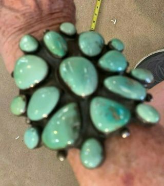 COLLECTOR Huge Navajo Antique Silver/Turquoise bracelet. 4