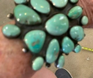 COLLECTOR Huge Navajo Antique Silver/Turquoise bracelet. 7