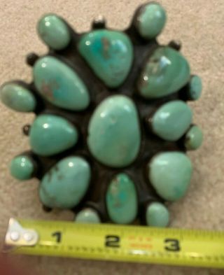 COLLECTOR Huge Navajo Antique Silver/Turquoise bracelet. 9