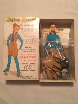 Marx Jane West Cowgirl Action Figure Doll Toy W Box