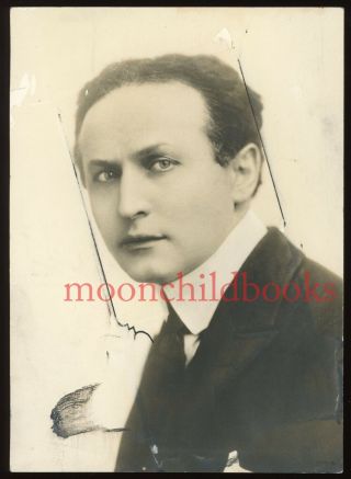 Antique Harry Houdini Vtg 1920s Magician Magic Press Photo 1923 Seattle P - I