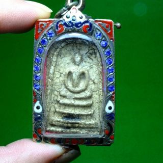 Old Antique Clay Phra Somdej Rakang Thai Buddha Amulet
