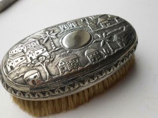 Antique Colonial Indian Raj Kutch Silver Clothes Brush Silver 1
