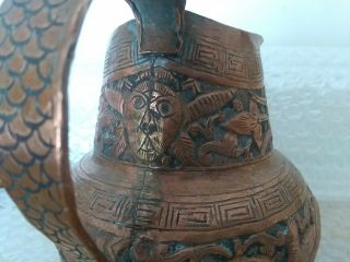 Antique Sino - Tibet Copper Repousse Vessel 8