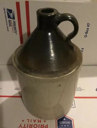 Antique Glazed Pottery Stoneware Water Jug Bottle 1 Gallon Civil War Error