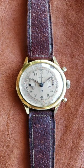 Doxa Chronograph Spillman Valjoux 22 Vintage Swiss Mens Watch