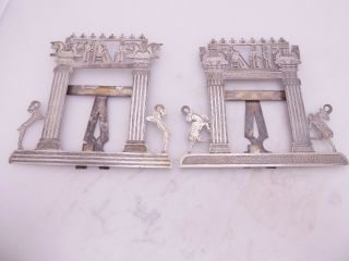 Solid Silver Antique Egyptian Revival Picture Frames,  Signed Robert 84