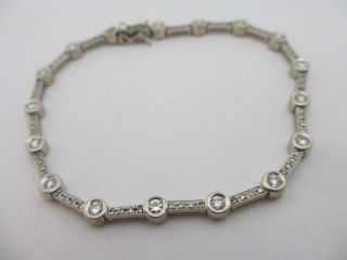 Approx 3 Carat Diamond 18k White Gold Bracelet Vintage C1980.  Tbj07230