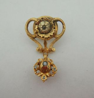 Antique Early Georgian 18ct Gold & Diamond Pendant