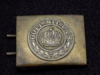 Wwi Imperial German Military Brass Gott Mit Uns Belt Buckle