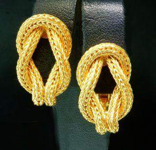 Lalaounis " Reef Knot " 18k Yellow Gold Clip - On Earrings
