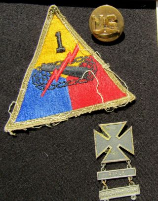 WWII US ARMY 1st Armored Div 68th Field Artillery Named Medal DogTag Grouping 7