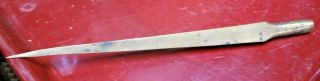 Vintage 9 3/8” Lightning Rod Threaded Old Rustic Brass 3 Sided Spear Patina