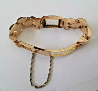 18k Gold Mid Century Vintage Stamped 750 Ladies Gold Watch 18k Gold Band 30 g 3