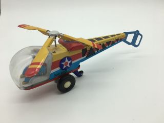 Vintage Collectible Bai Bao Toy Helicopter Tin Friction Toy Mf334 B10