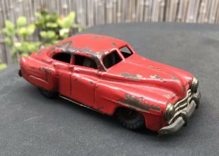 Vintage Rare 1940 ' s Red Sedan Tin Toy Friction Car Occupied Japan - not 3
