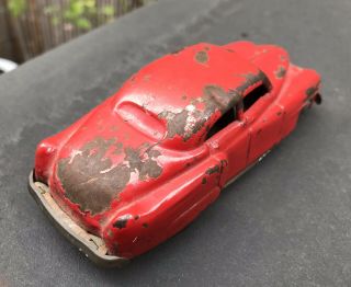 Vintage Rare 1940 ' s Red Sedan Tin Toy Friction Car Occupied Japan - not 7