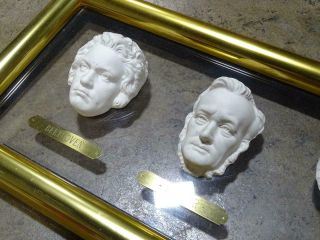 Antique Royal Dux Porcelain Great Composer Mid Century Wall Plaque Figurine Set 2