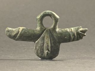 Ancient Roman Bronze Erotic Large Double Phallic Amulet Pendant Circa 200 - 300ad