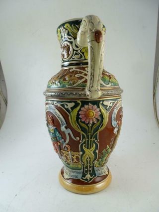 Antique German Beer Stein Tankard King 13.  5 