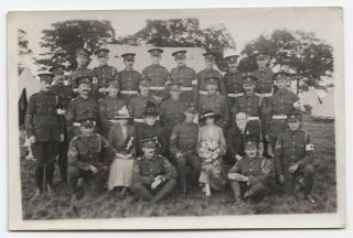 Wedding Portrait Royal Army Medical Corps Officers In Camp Somewhere Ww1 Rppc