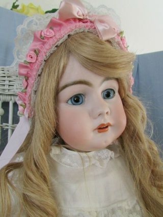 Ant German 949 S&h Early Doll - 32 " Deep Paperweight Eyes Hh Wig Head Great