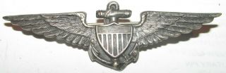 Ww2 Sterling United States Navy / Marine Corps Pilots Wing Military Pin