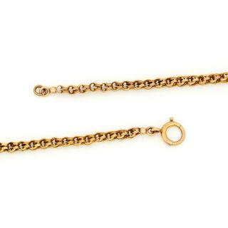 Antique Vintage Nouveau 18k Bi Gold Taille d ' Epargne Fancy Slider Chain Necklace 7