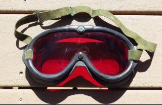 Ww2 Us Army Military Air Force B - 8 Flight Flying Goggles No.  1065
