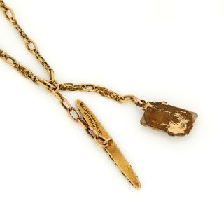 Antique Vintage Nouveau 18k 22k Gold Rush Gold in Quartz Watch Chain Necklace 5