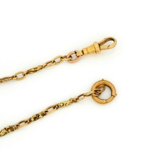 Antique Vintage Nouveau 18k 22k Gold Rush Gold in Quartz Watch Chain Necklace 6