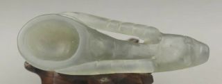 Chinese old jade hand - carved jade statue dragon design tea spoon 3.  1 inch 4