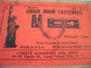 Vintage NOS NICKEL Plated Night Latch Door Chain Security Lock Slide Chain 4