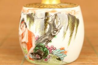 rare chinese old jingdezhen porcelain hand painting art belle snuff bottle 5