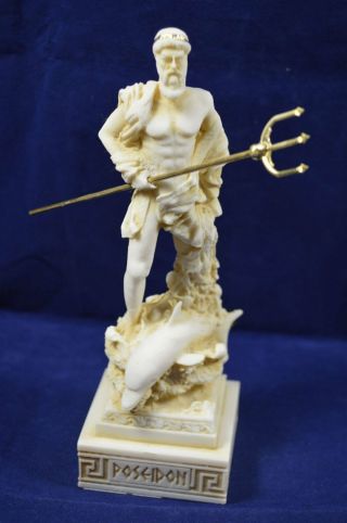 Poseidon Sculpture Statue Ancient Greek God Of The Sea Neptune Aged