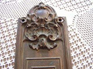 Antique Ornate Heavy Brass or Bronze Door Push Plate 12 3/4 