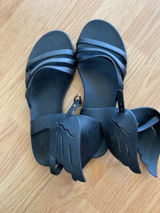 Ancient Greek Sandals Ikaria Wings Black Jelly Pvc Gladiator Us 7
