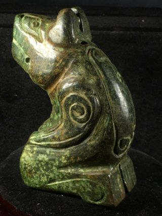 Chinese old natural jade hand - carved hongshan jade statue pendant XO013 2