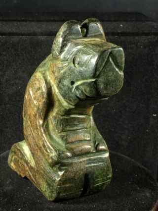 Chinese old natural jade hand - carved hongshan jade statue pendant XO013 3