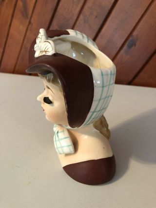 Vintage Napco 1959 Lady Head Vase C4414B Japan Foil Label 4