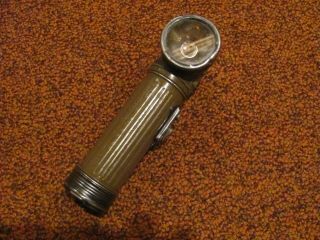 WWII US Army Torch Light TL - 122 - A flashlight blackened caps made by USA - Lite 5