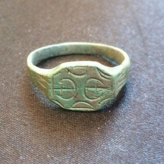 Ancient Big Bronze Ring Viking / Kievan Rus.  Nise Patina